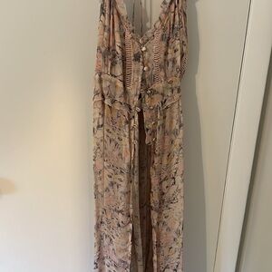 Anthropologie Floral Sleeveless Blouse - Pink and Cream
